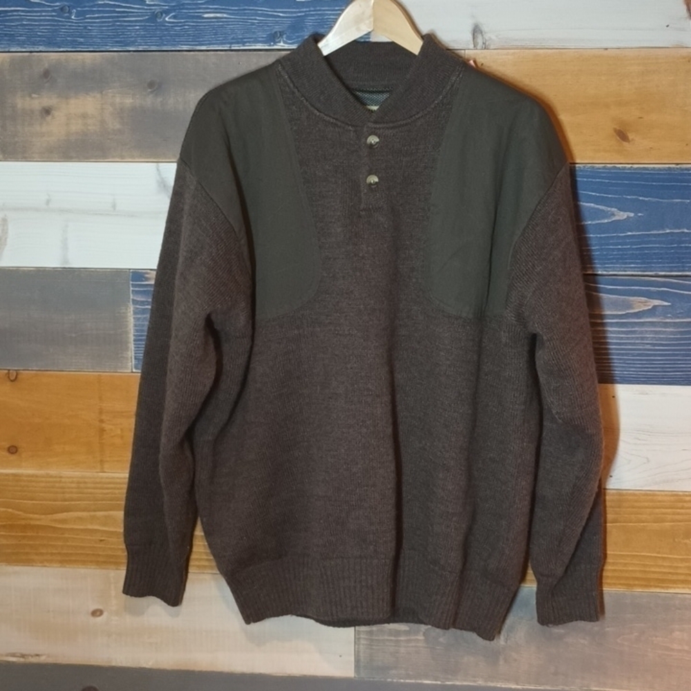 Sportsman's Outfitters lined wool sweater M brown
